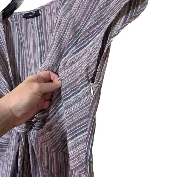 VICI Women's Multicolor Striped Knotted Twist Front Dress - Picture 10 of 12